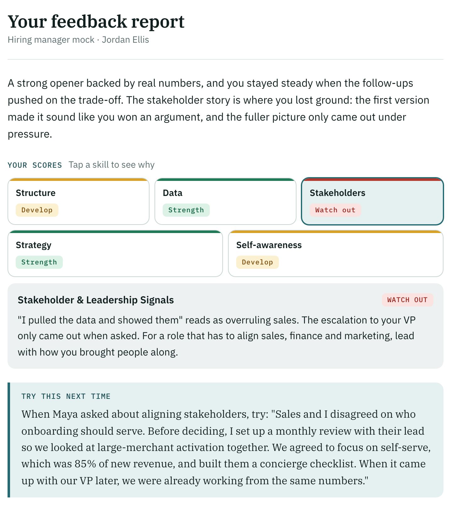 Candor Prep: The report: scores, why, and the one thing to change